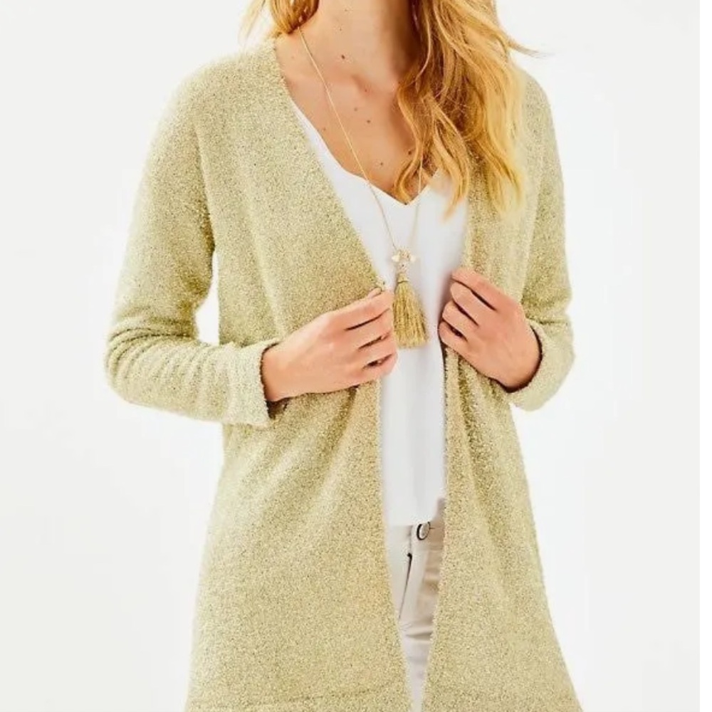 Lilly Pulitzer Metallic Cardigan Mint Condition XS